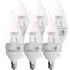 Bioluz LED 6 Pack Flame Tip Candelabra LED Bulb, Dimmable 40 Watt Chandelier Bulbs 40 (uses 4.5W) Watt E12 Base Candle Bulbs 2700K (Warm White) Indoor/Outdoor Flame Tip - 6 Pack 3 61dbMy3dDzL