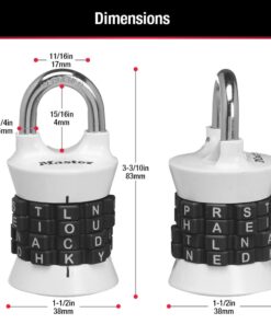 Master Lock Word Combination Lock, Set Your Own Word Lock for Gym and School Lockers, Colors May Vary, 1535DWD Word Combo 1 Pack 25 61dcAEY7kkL