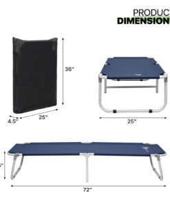 Alternative view of Magshion Portable Military Fold Up Camping Bed Cot + Free Storage Bag- 7 Colors Navy Blue