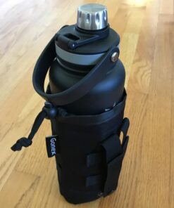 Gonex Tactical MOLLE Water Bottle Pouch, Drawstring Open Top & Mesh Bottom Travel Water Bottle Bag Hydration Carrier Black 37 61de6JZpMJL 2