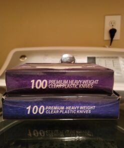 Crystalware Heavy Weight Plastic Knives 100/box, Clear 100 Pack 20 61dehuSPemL