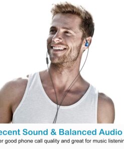 Rovking Over The Ear Earbuds for Running, Wrap Around Ear Wired Sports Headphones for Workout Exercise Jogging, Sweatproof in Ear Earphones Ear Buds with Mic for Cell Phones MP3 Laptop, Blue 21 61dgbVVaRcL