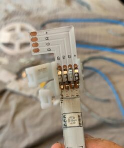 JACKYLED L Shape 4-Pin LED Connectors 10-Pack with 22Pcs Clips 10mm for Strip Lights 46 61di9f2PJL