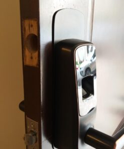 ULTRALOQ UL3 BT (2nd Gen) Smart Lock + Bridge WiFi Adaptor, 5-in-1 Keyless Entry Door Lock with WiFi, Bluetooth, Biometric Fingerprint and Touch Keypad, Smart Door Lock Latch Edition (Satin Nickel) Accessory - Deadbolt Cover Plate Black 19 61djP6H5jL