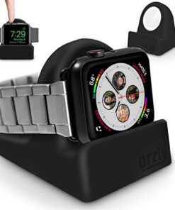 Orzly Charging & Display Stand Designed for ALL series of Apple Watch SE & ALL screen sizes CompactStand BLACK 43 61djhAPvZ5L