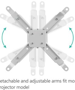 WALI Universal Projector Mount, Projector Ceiling Mount with 25.6'' Extendable Arms, Projector Mounting for Ceiling Adjustable Height Holds up to 44 lbs Projector Holder/Hanger (PM-001-W), White 28 61dkTcQ9 bL