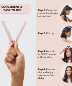 Kitsch Instant Volumizing Hair Clips for Women - Hair Roller Clips with Velcro Roller | Clip for Hair Volume & Curl | Easy to Use Volume Hair Clips for Root Lift of All Hair Type | Curl Clips, 2 Pcs 18 61dlz9NLtdL