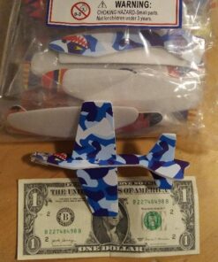 Neliblu Bulk Pack of 72 Airplane Gliders Party Favors for Kids - Party Pack Individually Wrapped Flying Paper Planes – Assorted Designs - for Rewards and Prizes, Pinata Fillers, Carnival Prizes 33 61doWX1jUzL