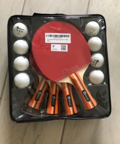 JP WinLook Ping Pong Paddles Sets - Portable Table Tennis Paddle Set with Ping Pong Paddle Case & Ping Pong Balls. Premium Table Tennis Racket Player Set for Indoor & Outdoor Games Red/Black 4 Paddle Set 41 61dq31SRwRL