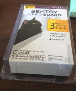 SENTRY Fiproguard for Cats, Flea and Tick Prevention for Cats (1.5 Pounds and Over), Includes 6 Month Supply of Topical Flea Treatments 34 61dsBcyVROL