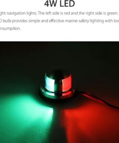 Alternative view of LED Boat Navigation Lights, 12V IP65 Waterproof Signal Lamp Red Green LED Navigation Warning Light for Boat Pontoon Yacht Skeeter-Stainless Steel Shell Green,Red