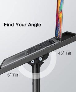 Alternative view of Amada Projector Tripod Stand, Foldable Laptop Tripod, Multifunctional DJ Racks/Projector Stand with Adjustable Height, Perfect for Office, Home, Stage or Studio-AMPS01 22"-36"