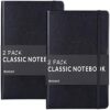2 Pack Classic Ruled Notebooks/Journals - Premium Thick Paper Faux Leather Writing Notebook, Black, Hard Cover, Large, Lined (5.4 x 8.3) 23 61dzCGfdy5L