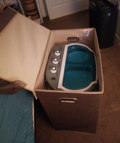 Household Essentials 5614 Double Hamper Laundry Sorter with Magnetic Lid, Brown Coffee Linen 32 61e ZTLR8WL