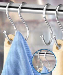Pro Chef Kitchen Tools Double Utility Hooks - Dual S Hook 10 Pack Set - Hanging S Shaped Heavy Duty Metal Hooks for Outdoor Garage Home Storage Organization - Fits Utensil Rack Rails - Pot Hanger Bar 28 61e2oy0fVoL
