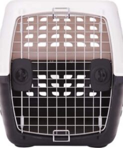Petmate Compass Kennel, PEARL WHITE/BLACK (41031), Made in USA 15.5"L x 9.0"W x 10.5"H 21 61e3ALo5r5L