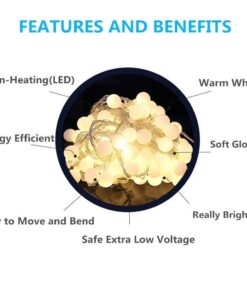 RaThun Globe String Lights 49 Feet 100 led,8 Modes Fairy Plug in Indoor String Lights for Bedroom,Classroom,Outdoor, Patio,Garden,Party,Wedding-Warm White 49.2ft string lights plug in 23 61e3mgHoHkL