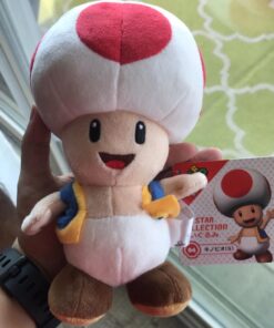 Nintendo Official Super Mario Toad Plush, 8" 18 61e3twZzaiL