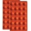BUSOHA 24 Cavities Semicircle Silicone Molds - Mini Semi Sphere Round Dome Fondant Mold, Bomb Teacake Baking Pan for Cake Decoration, Chocolate Candy Gummy Mousse Jelly Pudding Ice Cube Tray, Set of 2 Brown 8 61e41RAHS9L