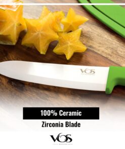 Vos Ceramic Knife Set 4 Pcs Ceramic Knives Set For Kitchen, Ceramic Kitchen Knives With Peeler, Ceramic Paring Knife 3", 4", 6", Inch Multi-Color Red, Blue, Green, Purple Multicolor 27 61e60SZqlGL