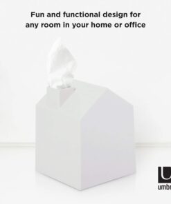 Umbra Casa Tissue Box Cover - Adorable House Shaped Square Tissue Box Holder for Bathroom, Bedroom or Office, White 35 61e6FKZrXRL
