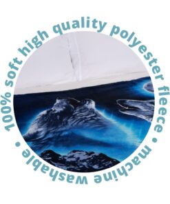 Dawhud Direct II Howling Wolf Fleece Blanket for Bed, 50" x 60" Wolf Fleece Throw Blanket for Men, Women and Kids - Super Soft Plush Wolf Blanket Throw Fleece Blanket Wolves Howling Moon 50" x 60" 14 61e6zPV5lYL