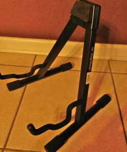 On-Stage GS7462B Professional A-Frame Guitar Stand (Holds Electric, Acoustic, and Bass Guitars, Small Amps, and Mixers, Stepped Yoke, Nonslip Padding, Rubber Feet, Folding, Portable, Storage, Display) Black 24 61e710enyXL