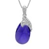 Sterling Silver Purple Briolette Crystal Tear Drop Pendant-Necklace with SWAROVSKI CRYSTALS 28 61eASQYavGL