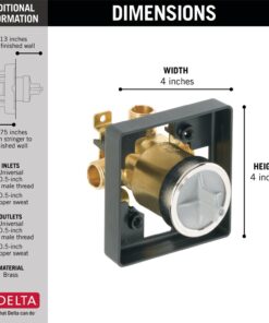 Delta Faucet R10000-UNBXHF MultiChoice Universal Shower Valve Body for Shower Faucet Trim Kits High Flow Limited Edition 25 61eAYk6jgL