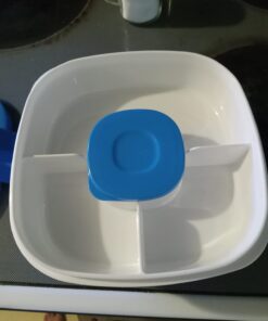 Bentgo® All-in-One Salad Container - Large Salad Bowl, Bento Box Tray, Leak-Proof Sauce Container, Airtight Lid, & Fork for Healthy Adult Lunches; BPA-Free & Dishwasher/Microwave Safe (Blue) Blue 43 61eCPpB3d9L