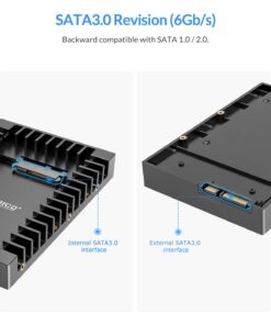 ORICO 2.5 SSD SATA to 3.5 Hard Drive Adapter Internal Drive Bay Converter Mounting Bracket Caddy Tray for 7 / 9.5 / 12.5mm 2.5 inch HDD / SSD with SATA III Interface(1125SS) 1125SS-V1-BK-EP 32 61eEN10bQXL