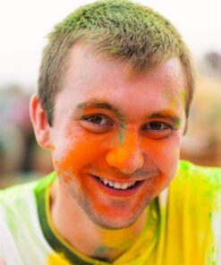 Color Blaze Holi Colored Powder - 5 lbs of Each Color - Pink, Orange, Yellow, Teal, Blue - For Toss, Rangoli, Fun Run, War, Party & Festival - Pack of 5 Bags - 25 Pounds in Bulk 25 61eFXNTmijL