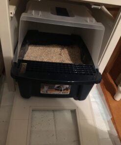 IRIS USA Large Split-Hood Cat Litter Box with Scoop and Grate, Blue Split Hooded - Navy 48 61eH74IiWiL