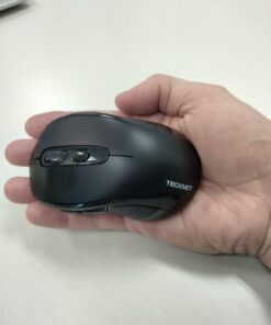 TECKNET Bluetooth Mouse, Wireless Mouse for Laptop 2-in-1(Bluetooth 5.0/3.0+2.4Ghz) Computer Mouse, Portable Ergonomic PC Wireless Mouse with USB Receiver, Compatible with MacBook Pro Air Chromebook Black 31 61eHxDBHFCL