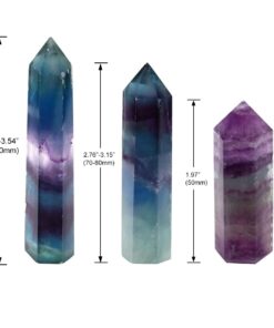 CrystalTears Fluorite Healing Crystal Wands Set Faceted Prism Gemstone Point Wand Carved Reiki Healing Stone with Box Gift for Christmas Fluorite-3pcs 21 61eIJcxd3L