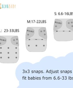 ALVABABY Baby Cloth Diapers 6 Pack with 12 Inserts One Size Adjustable Washable Reusable for Baby Girls and Boys 6DM26 04 Boy Color 26 31 61eJR8YY9IL