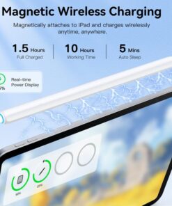Hastraith Wireless Charging Stylus Pen for iPad, Smart iPad Pencil 2nd Generation with Palm Rejection Tilt Function for Apple iPad Pro 12.9 Inch 3/4/5/6, Pro 11 Inch 1/2/3/4, Air 4/5, Mini 6th Gen 30 61eJWagFjL