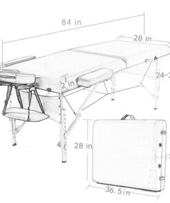 BestMassage Portable 84 Inches Long 28 Inchs Wide Hight Adjustable Table 2 Folding Massage Spa Facial Cradle Salon Bed W/Carry Case, 1 Count (Pack of 1), Black 26 61eJhWz382S