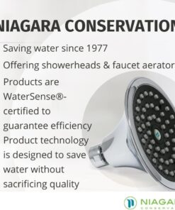 Niagara Conservation N2515CH Sava Spa 1-Spray with 1.5 GPM 4.4-in. Wall Mount Adjustable Fixed Shower Head in Chrome, 1-Pack | Bathroom Shower Head Sprayer with Pressure Compensation Technology 23 61eL90GgmTL