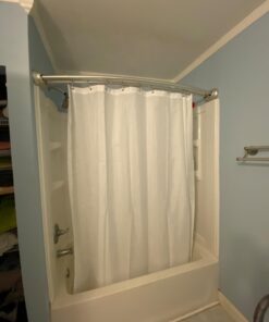 Zenna Home NeverRust Aluminum Double Curved Tension Shower Curtain Rod, 50 to 72-Inch, Satin Nickel 35 61eLViOkpjL