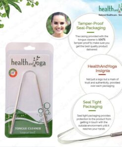 HealthAndYoga(TM) SteloSwipe Tongue Cleaner Scraper - Hygienic Seal-Pack - Surgical Grade Stainless Steel, Non-Synthetic Grip - Sterilizable Metal Tongue Scraper for Adults (1 Pack with Storage Bag) Surgical Steel - 1 Pack 41 61eQlJrgy0L