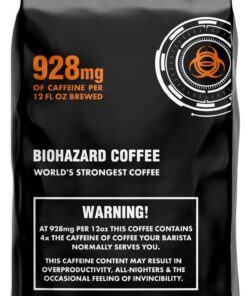 Biohazard Ground Coffee, The World's Strongest Coffee 928 mg Caffeine (16 oz) 1 Pound (Pack of 1) 17 61eSdIJr sL