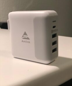 USB C Charger 40W, AMLINK 4 Port USB Wall Charger, QC 3.0 Fast Charging Block, USB Charger with Foldable Plug Power Adapter for iPhone 15/14/13/12/Plus/Pro/Pro Max, Galaxy, Note, Pixel White 43 61eUADBRXdL