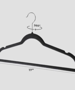 Home-it Premium Velvet Hangers 50 Pack - Ultra Thin Black Suit Hangers Non Slip - Heavy Duty Clothes Hangers for Closet, Shirt Pants, Hook Swivel 360 27 61eUbymDitL