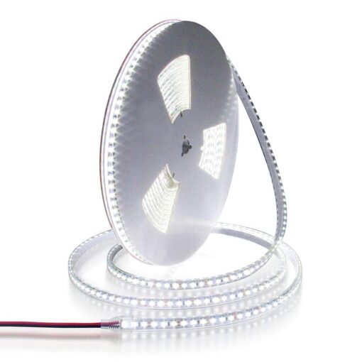 ALITOVE LED Strip Lights Waterproof Daylight 24V DC 32.8ft 1200 LEDs 2835 SMD Cool White 6000K Outdoor LED Flexible Ribbon for Kitchen Garden Under-cabinet Backyard Hallway(No Power Supply & Adhesive) Daylight White SMD 10M IP67