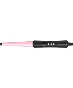 REMINGTON Pro Pearl Ceramic Conical Curling Wand, Digital Controls + 10 Heat Settings, Black/Pink, CI95AC4 1/2 - 1 Inch Black/Pink Tapered 37 61eahiM5msL