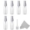 ALINK Spray Bottle, Empty Plastic Clear Small Travel Bottles With Fine Mist Sprayer for Cleaning Solutions and Essential Oils, 30 ml (1 oz.) Pack of 6 Plus Cleaning Cloth and Dropper 30ML/ 1 Ounce 45 61eb0VqtU L