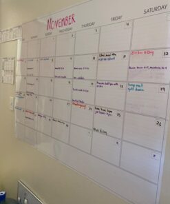 Large Dry Erase Wall Calendar - Not Folded 36” x 48” Undated Erasable Monthly Calendar - Reusable Wall Calendar For Home And Office Planner 26 61edzJvDAtL