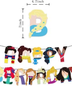 Princess Balloons for Birthday Party - Princess Birthday Decorations for Girls - Princess Party Decorations Birthday Balloons - Happy Birthday Princess Banner - Bundled by Jolly Jon 22 61em7CF9XL