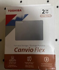 Toshiba Canvio Flex 2TB Portable External Hard Drive USB-C USB 3.0, Silver for PC, Mac, & Tablet - HDTX120XSCAA USB-C & USB 3.0 27 61eouSCirL 2